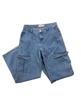 🛍️ 2/$20 ENTIRE SHOP - REFUGE Cargo Denim Jean Blue Cotton 3 Baggy Low Rise